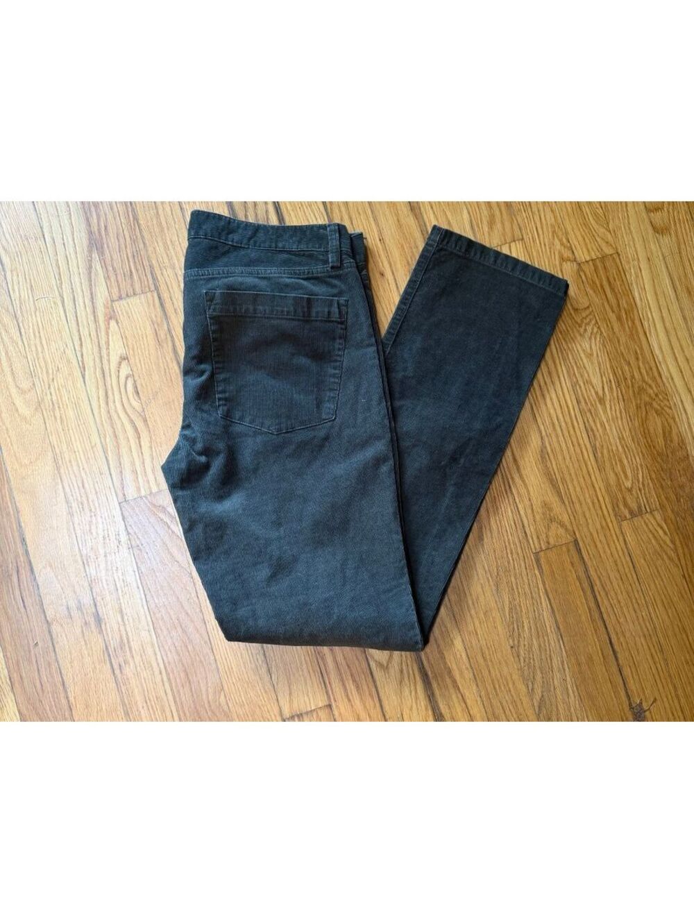 VTG J.Crew Matchstick Corduroy Pants Womens 30R Forest Green Straight Preppy Y2K